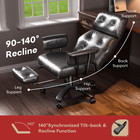 Office Chair Executive High Back With Armrest Swivel Computer Desk Chair Black