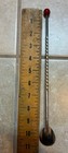 Vintage 1930s Red Knob Bakelite Long 11  Twisted Stem Iced Tea Cocktail Spoon 