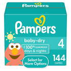 Pampers Baby Dry Diapers Size 4  144 Count  select For More Options 