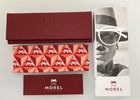 New  Morel Foldable Triangle Eyeglasses Case W  Branded Cloth -wine Red