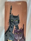 Hand Painted Wood Wall Plaque Kitty Cats Signed Hank Dated 2007