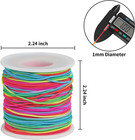 Bracelet String Elastic Cord - 2 Rolls 1mm Rainbow Stretchy String For Bracelet 