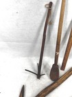 Antique Primitive Wood Tool Lot 5 Candle Dryer Barn Hook Basket Handle 19thc 