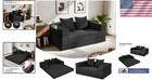 Boneless Couch 4-in-1 Convertible Futon Sofa Bed L-shaped Loveseat Black