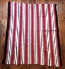 Handmade Crocheted Afghan Blanket Red Black Gray   White Double Pattern 48   x56   