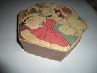 Vintage Antique Italian   Art Deco Paper Decorated  Wall Paper Hat Box
