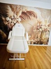 Ladupands White Faux Leather Adjustable Massage Chair With Armrests
