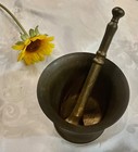 Mortar   Pestle Set Solid Heavy Brass Bronze Alloy Antique Apothecary Traditiona