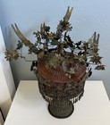 Chinese Miao Ceremonial Headdress Crown - Delicate Metal Silk - Vintage Jewelry
