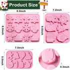 3pcs Christmas Silicone Cookie Molds  Xmas Chocolate Molds Xmas-pink-b 