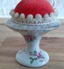 Enesco Japan Porcelain Vintage Pin Cushion Floral 2 5 Inch