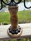 Vintage Mcm Wooden Candelabra 5 Metal Arm With Candle Holders 15    Tall