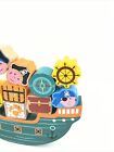Brybelly Wooden Play Set Toy Pirate Ship With Accessories Kids Learning Playset 
