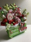 Merry Christmas Chimney Small Wood Santa Candy Canes Crate Tiered Tray Decor Ne