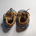 Native Beaded Baby Moccasins Leather