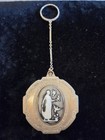 Beautiful Antique Etched Cameo Vtg Silver Finger Ring Compact  tango   