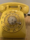 Vintage At t Systems Rotary Desk Phone  Yellow Working Tested