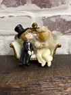 Vtg Wilton Wedding Cake Topper Bride   Groom Couple On Cherub Couch 1970 Retro