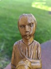 Wood Carved Mother   Child Mcm Solid Wood 10 Inches Lovely Vintage Figure Decor