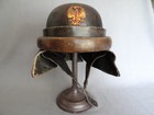 Genuine Spanish Civil  War Tanker Dispatch Rider Helmet W  Badge 1930 s Military