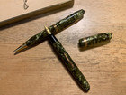 Vintage Welsharp 4  Green Marbled Fountain Pen Pencil Set Original Box