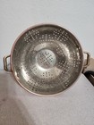 Vtg Old Dutch International 9  Copper Pedestal Colander Strainer W brass Handles