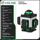 16 Lines 4d Laser Level 360   Self Leveling Rotary Cross Line Measure W  2battery