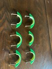Lot Of Six Vintage Mid Century Green   White Plastic Bridge Pull Retro Mcm 1960