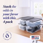 Homz 15 Qt Stackable Plastic Storage Container W snaplock Lid  Gray  4 Pack 