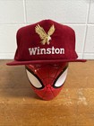 Vintage Winston Cigarettes Hat Corduroy Cap 80s 90s Red Eagle Logo Usa Nice  