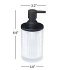 Ribbed Glass Metal Soap Pump Dispenser Bathroom Kitchen Modern Vintage Decor New