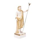 Zeus Greek God Jupiter Thunder Statue Figurine Gold Alabaster 10 03 Inches