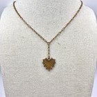 Sterling Silver 925 Spiked Fluted Heart Lariat Pendant Necklace Bronze Tone Goth