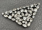 Vintage Art Deco Era Fabulous Old Clear Rhinestone Paste Brooch Pin Pendant
