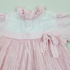 Vtg 60s 70s Baby Toddler Ruffle Polka Dot Dress Girls Pink  Pleated Lace 4t