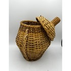 Woven Vintage Wicker Basket With Lid Decorative Storage Container Handmade 9 