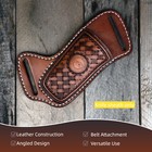 Tourbon Leather Folding Blade Knife Sheath Belt Holder Pouch Pocket Knives Case