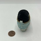 Vintage Shoe Boot Pin Cushion Blue Pink Cottagecore Resin Bow Velour 