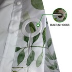 Floral No Hook Shower Curtain With Liner  Botanical Green Leaf  Waterproof