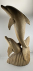 Hand Carved Wooden Dolphins Sculpture 17 1 2    Home Decor 