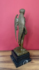 David Bronze Statue Winged Sculpture Man Marble Base Decor Figurine Art Warrior
