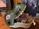 45 Pc  Dinosaur Play Set In Dino Head Carrying Case Toy Nib Bone Mouth Lock
