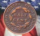 1809 Classic Head Half Cent Copper Novelty Coin Modern Restriketoken