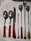  Vintage Bakelite Mixed Lot Of 24 Pieces  Flatware   Larger Kitchen bar Utensils