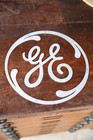 Vintage General Electric Ge Industrial Metal Sign Template Fan Motor Logo Rare