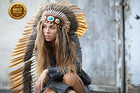 Extra Long Feather Headdress 130 Cm Festival Headpiece Native American Indian In