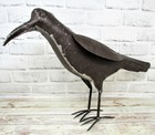 Rustic Primitive 22  X 13 25  Large Metal Crow Raven Statue Home Farm Garden 