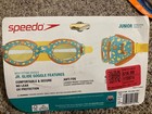 Speedo Junior Glide Print Blue Goggles No Leak Anti-fog Uv Protection Ages 6-14
