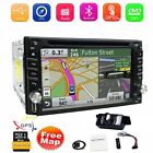 Gps Double 2 Din Car Stereo Radio Cd Dvd Player In Dash Bluetooth With Free Map