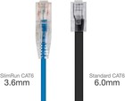 Cat 6a Ethernet Patch Blue   Withe Cable Slim 28awg Copper Rj-45 Lan Network